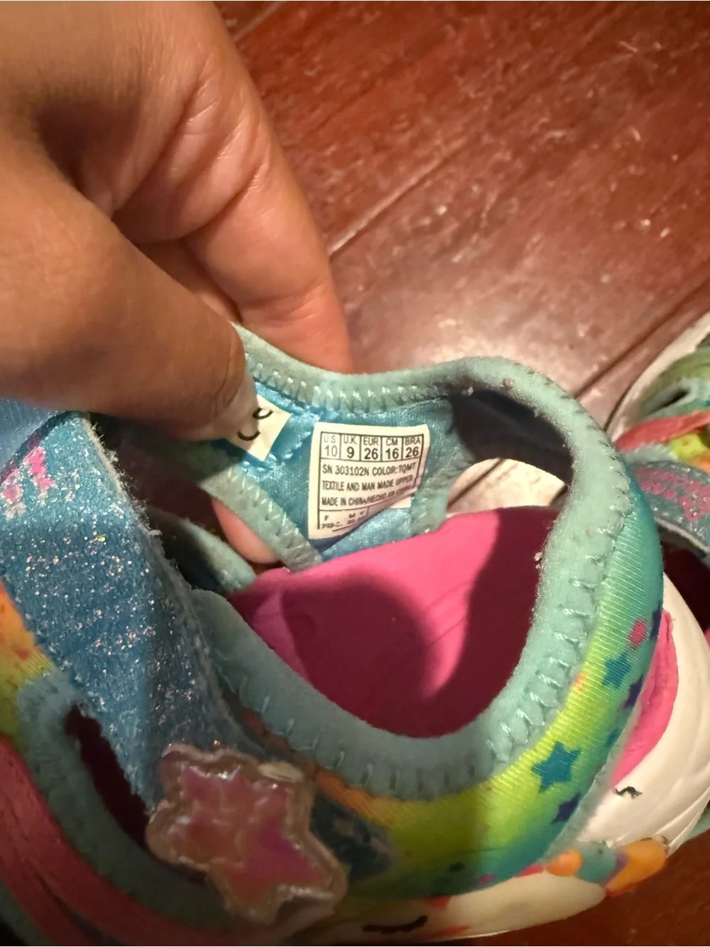 Skechers Kids Teal Multicolor Glitter Active Sandals